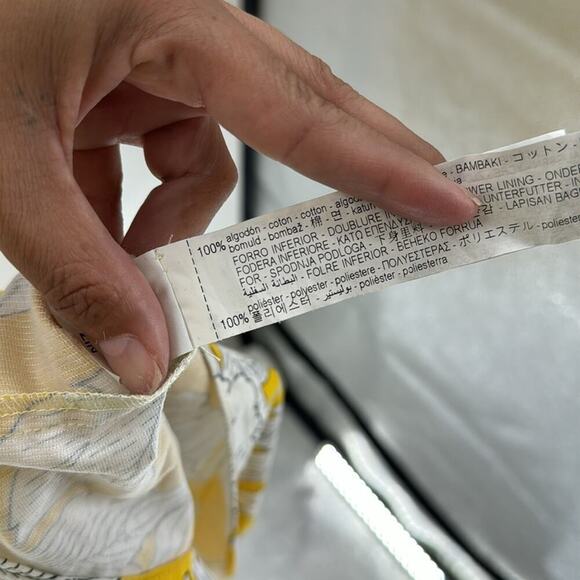 ZARA Printed Poplin DRESS TRF Yellow White Floral flowy vacation size M - Picture 8 of 8